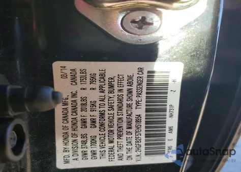 2014 Honda Civic Lx z USA, uszkodzony, nr VIN 2HGFB2F57EH518954